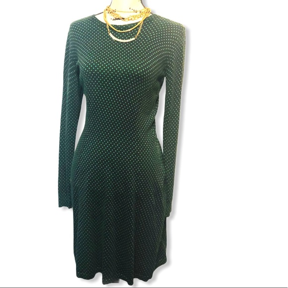 Michael Kors Dresses & Skirts - Michael Kors green polka dot sweater dress